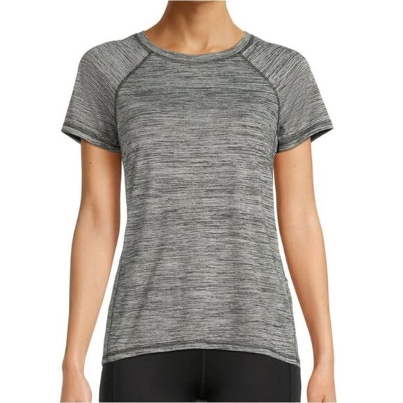 Athletic Works Women's Gray Moisture Wicking Active Short Sleeve Crewneck Tee - Picture 1 of 9